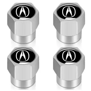4x Acura Tire Valve Stem Caps For Car Truck Universal Fitting Silver Chrome