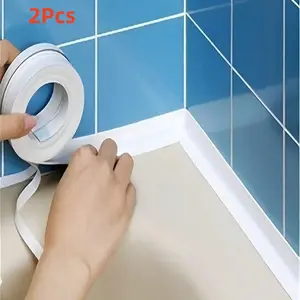 2pcs Waterproof Anti-Mold Sealant Tape, High Adhesion Oil-Resistant, Leak Proof Seal, Kitchen Bathroom Tile Seam Sealer, Moisture Proof Strip