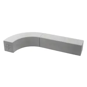 Monument Series Concrete Quarter Arc + Straight "Banana Bread" Loaf Obstacles - Set of 2 Modular Obstacles - "Sterling Gray" Colorway