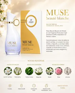 Women's MUSE BEAUTE BLANCHE MIRADA Eau de Parfum, Luxury Fragrance for Daily Wear