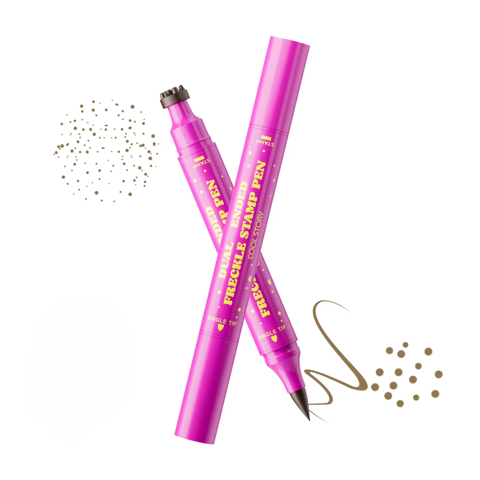 Waterproof Freckles Pen: 2-In-1Faux Freckle Stamp and Fine Tip Eyeliner for Realistic, Long-Lasting Freckles and Effortless Makeup, Perfect for Daily Wear and Cosplay