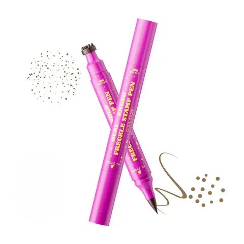 2-In-1 Waterproof Alcohol-Free Faux Freckle Stamp & Freckle Pen Eyeliner - Fine-Tip Precise Application, Long-Lasting, Realistic Look, Ideal for Daily Wear & Cosplay (Beauty & Personal Care Makeup)