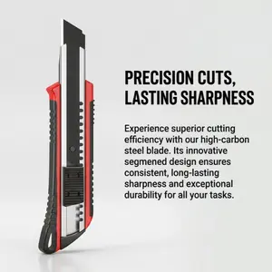 Premium Utility Knife, Segmented High-Carbon Steel Blade, Precision Cutting, Durable, Ideal for Box & Cardboard Cutting