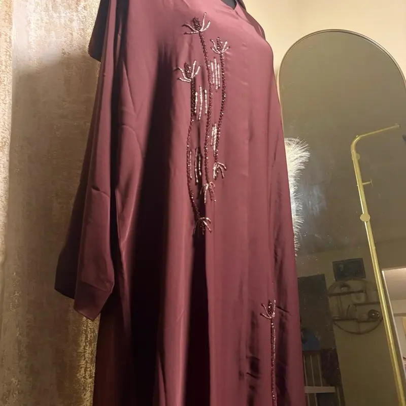 Mahogany Beaded Abaya