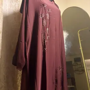 Mahogany Beaded Abaya
