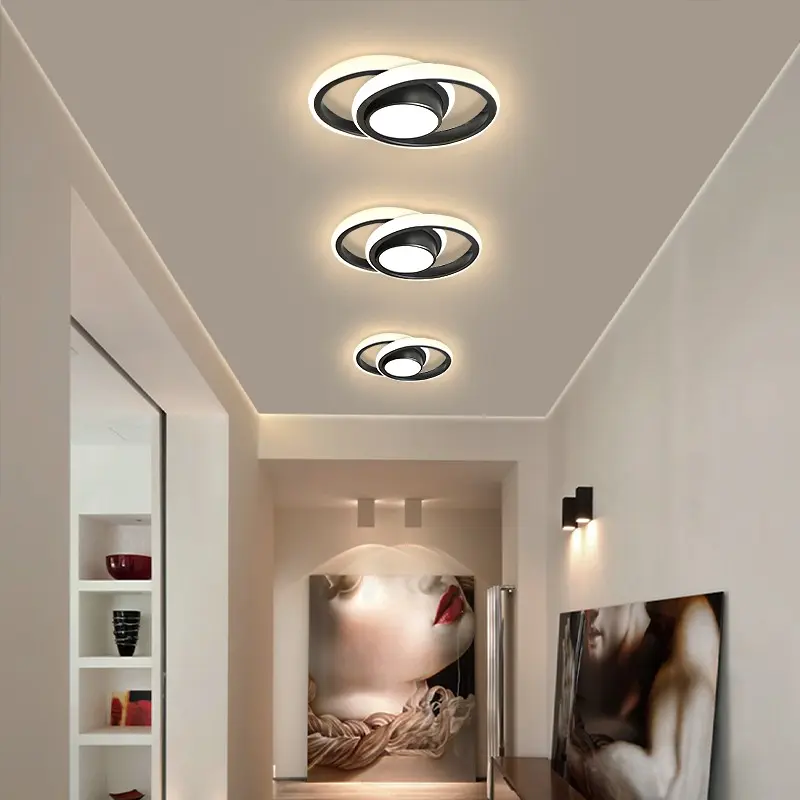 10 Inch Adjustable Color Triple LED Ceiling Light, Modern Design Wired Installation, Switch Control Acrylic Material for Bedroom Living Room, Led Mood Light, Led Atmosphere Lamp