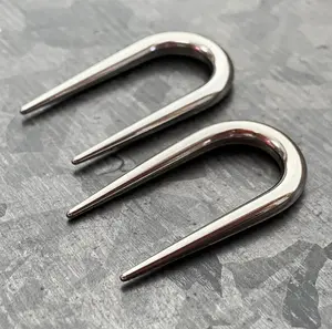 PAIR of Unique Surgical Steel U-Shaped Tapers Plugs - Gauges 14g (1.6mm) thru 10g (2.5mm)