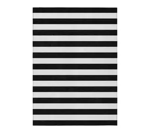 HomeRoots 3' X 5' Black and White Striped Washable Rug