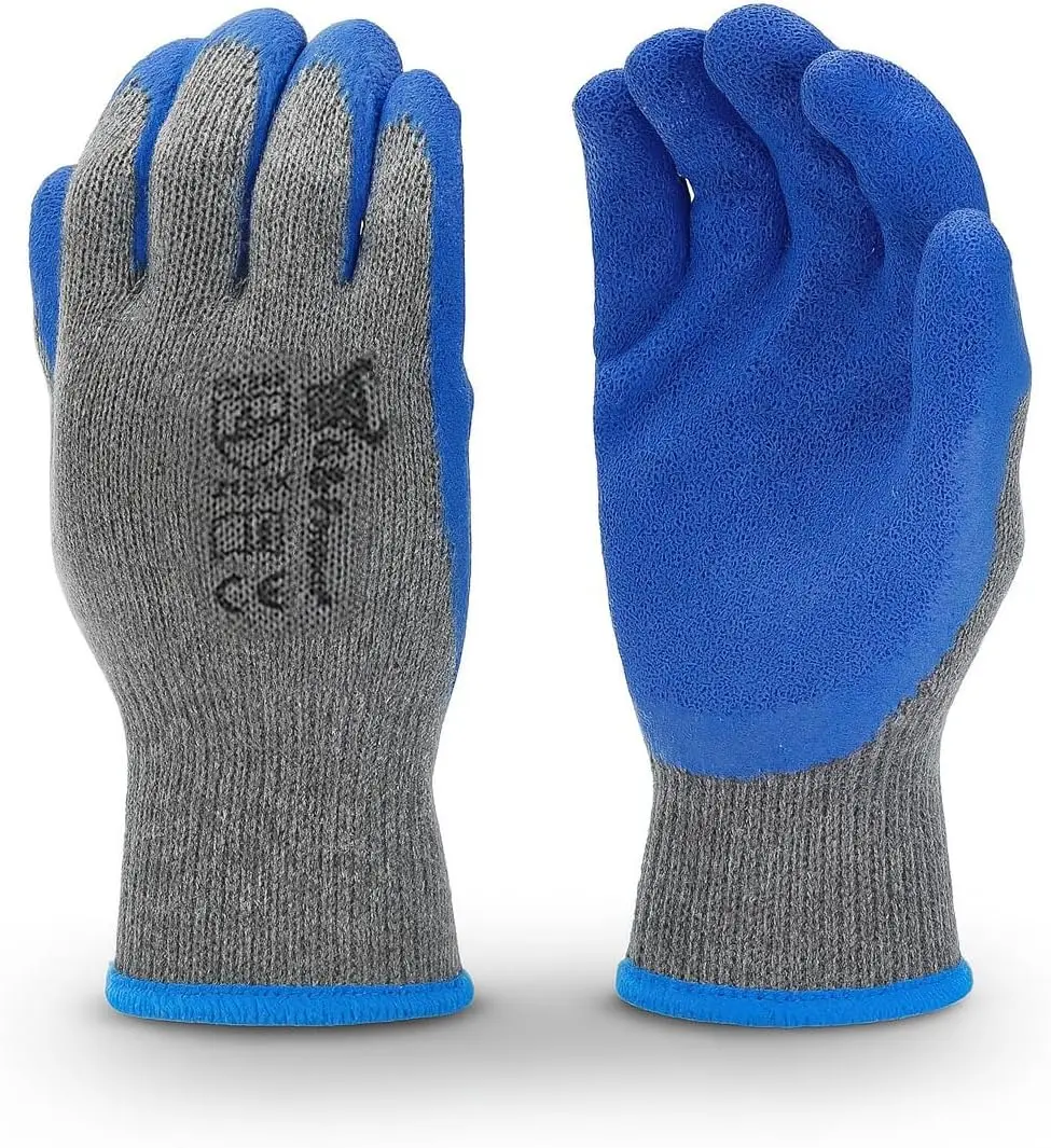 G & F Products 3100-DZ-Parent 12 Pairs Heavy Duty Rubber Latex Double Coated Work Gloves - Latex Palms, Finger Protection, Grip & Hand Protection Gardening Gloves, Cotton Blend Blue, Anti-Slip Gloves