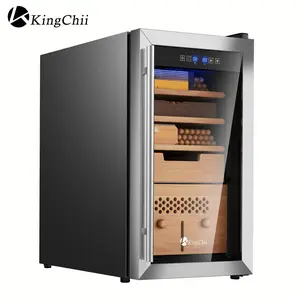 KingChii Upgrade 43L Smart Humidifier Cabinet, Household Electric Unit with Compression Temp-Humidity Control, Built-in Spanish Cedar Wood Shelves, Mold-Mildew Resistance for Premium Collections, Mold Mildew Resistance Smart Humidifier