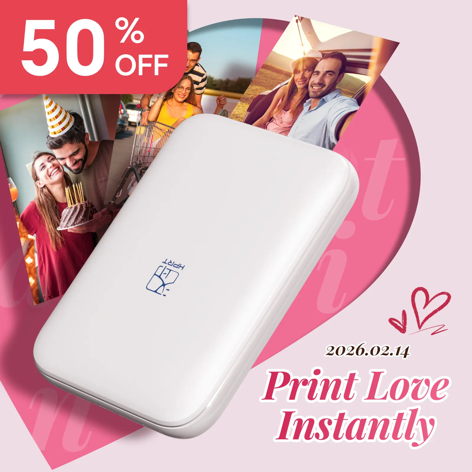 Hanin MT53 Mini Bluetooth Mobile Printer - Portable Wireless Instant Photo Printer, 2x3 in Color Prints, Compatible with iPhone & Android, Tools and Gadgets, Gifts for Boyfriend Anniversary Gift for Him#SummerSale