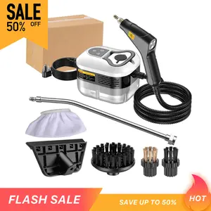 Handheld Steam Cleaner, 1500W High Pressure Steamer for Cleaning, Portable Steam Cleaning Machine for Home Use With 3 Brushes for Car, Kitchen, Furniture, Grout, Tile (White)