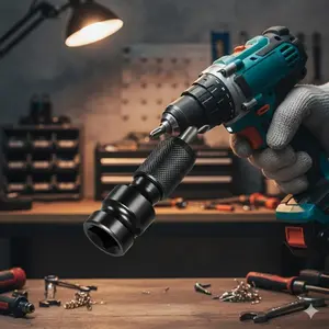 1/2 to 1/4 Inch Hex Impact Socket Adapter for Air Electric Wrench, Heavy-Duty Steel Structure Repair & Demolition, Quick-Install Tool Extension Converter.