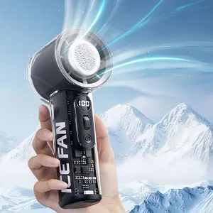 Portable Handheld Fan, 100-speed Stepless Speed Regulation Turbocharged Strong Wind Fan, USB Rechargeable Fan for Outdoor, Sports, Home Use, Outdoor Cooling Fan