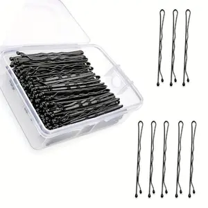 50pcs Hair Pins Kit Secure Hold Bobby Pins Clips for Women Girls and Hairdressing Salon with Clear Storage Box(Black)Box(Golden)Box(Brown)