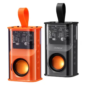 JAMELO Portable Bluetooth Speaker, Mini Transparent Wireless Speakers with RGB Light, Supports TWS Pairing, TF Card, HD Sound Deep Bass, Waterproof Speaker for Home, Travel, Outdoor