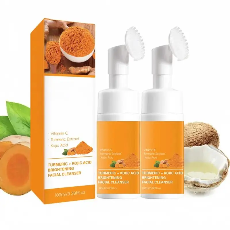 Turmeric Mousse Cleanser, Deep Cleansing & Nourishing Skin Foam Cleanser, Foaming Cleanser, Facial Cleanser for Women & Men All Skin Types, Turmeric Face Wash, Skin Facial Cleaning Products, Moisturizing Cleanses S#GLOBAL PICKS Summer Survivals,Summer Wig