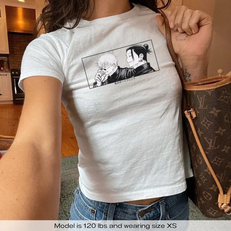 Geto x Gojo Baby Tee, Anime Shirt, Jujutsu Kaisen Baby Tee, Anime Fan Gifts, 90s Style, Y2K