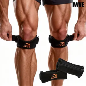 IWVE Patellar Tendon Support Strap 2 Pack Knee Brace for Women & Men Adjustable Fit Patella Band for Running Hiking Basketball Gym Fitness Tennis Badminton Cycling Relief from Meniscus Tear and Knee Pain