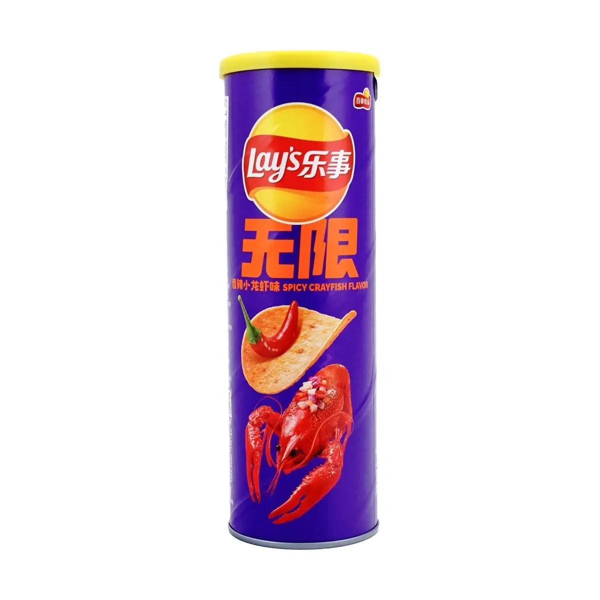 Lay's Infinite Chips Spicy Crayfish Flavor Can 90g - Savory Chinese Snack for Parties & Sharing