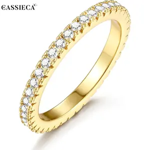 CASSIECA  Wedding Bands for Women 14K Plated Gold Eternity Band Rings Stackable Cubic Zirconia Ring 2.5MM Engagement Band Ring for Women Dainty Rings No Tarnish Size 5-9 Marquisediamondring, Marriage Ring, Goldplated