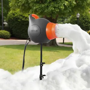 【Summervibes】VEVOR Foam Machine, 115 W Party Foam Cannon, Portable Foam Maker with a Tripod Stand, Powerful Foam Party Machine, for Backyard, Pool, Outdoor Events, Birthdays, Celebrations and Party, Grey & Orange