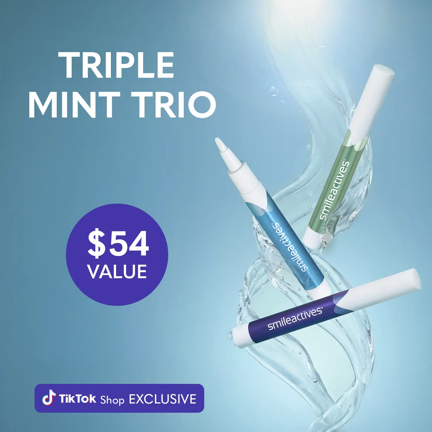 Smileactives - Teeth Whitening 3-Pen Variety Pack for a Whiter Smile, Fast Tooth Whitener and Stain Remover with Precision Brush Tip, Dental Quality Whitening Gel, Travel Pen, Easy to Use Spearmint Splash + Vanilla Mint + WinterBerry