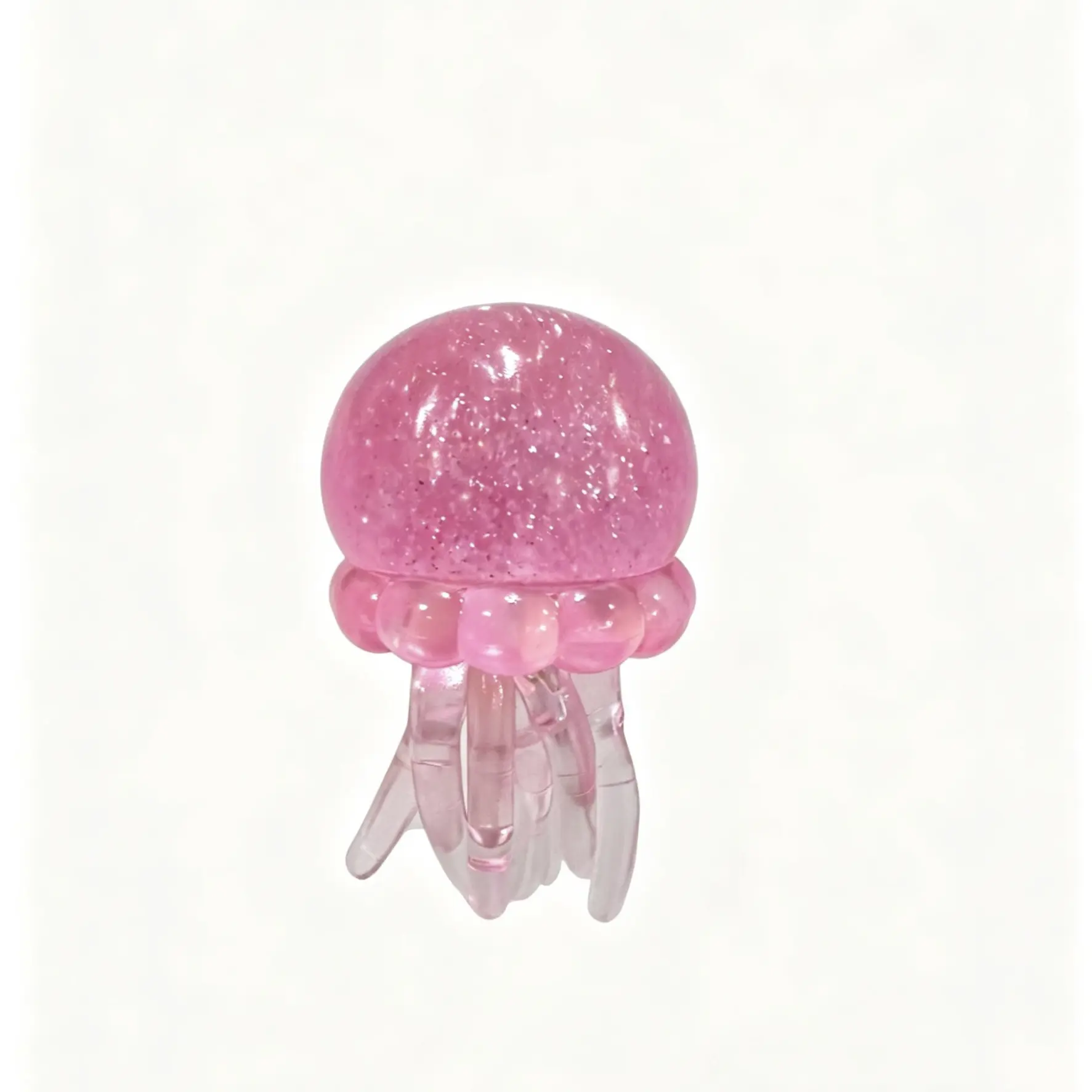 Stress Relief Squishy Toy, Cute Jellyfish Shaped Soft Gel Filled Squeeze Ball, Stretchy Elastic Glitter Fidget Toy, Calming Anxiety Reducing Hand Toy, Portable Relaxing Gift for Kids & Adults All Ages