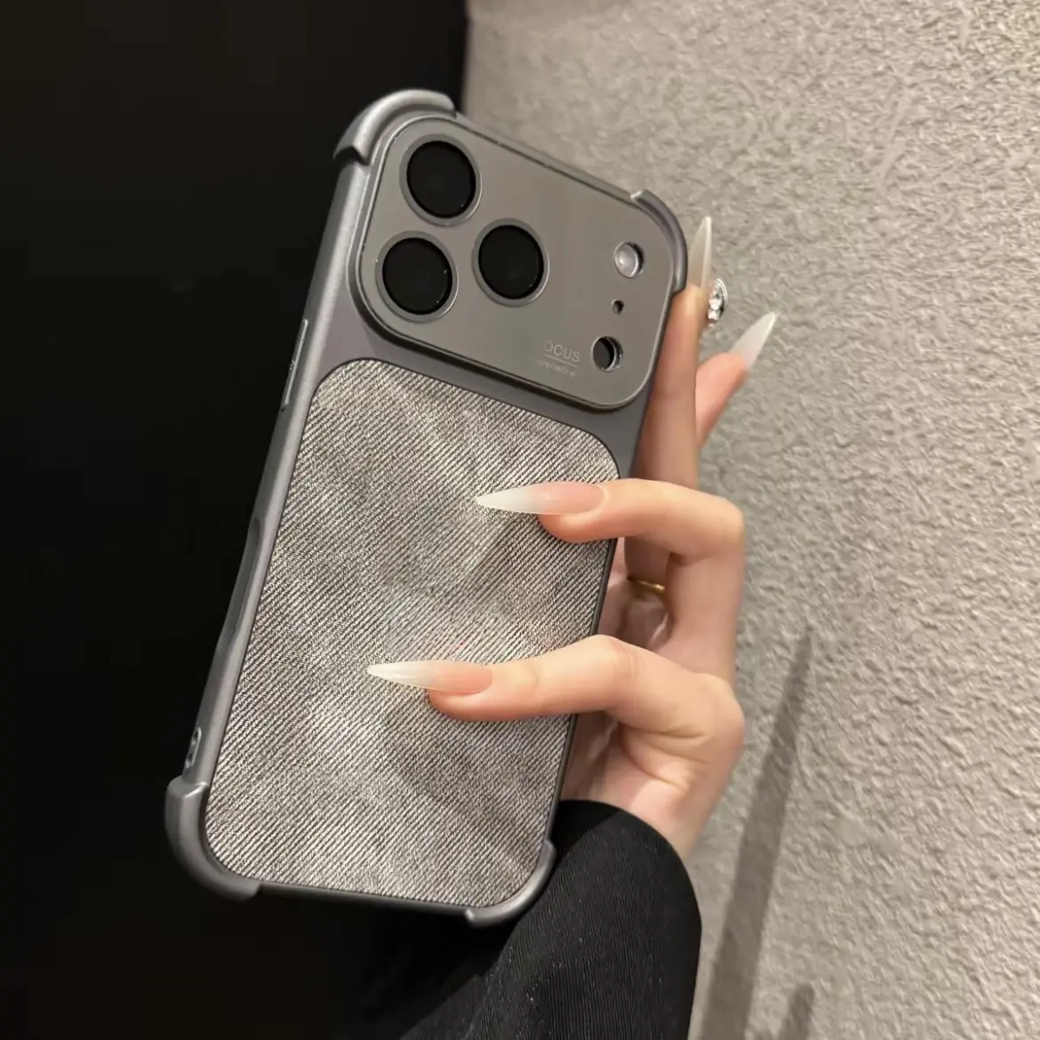 Lychee Pattern Minimalist Smartphone Case - 4-Corner Airbag Shockproof 1.5mm Polycarbonate & TPU Cover, Lens Protection, Customized Accessories Fits iPhone 13/14/15/16 Pro Max/17 Pro Max, Compatible with Screen Protectors
