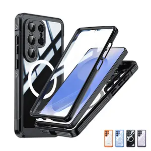 Magnetic Case for Samsung Galaxy S26 Ultra 25 24, Compatible with Magsafe, Double-Sided 360 Degree Full Cover S 26 Ultra Phone Case, Soft Edge Full Camera Lens Protected Shockproof