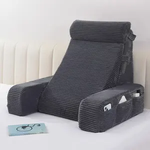 Vekkia Adjustable Reading Pillow & Back Pillow with Backrest – Zoned Multi-Density Foam for Targeted Support, XL Side Pockets – Bed Chair for Reading, Gaming, Relaxing & Post-Surgery Recovery #TikTokShopSpringGlowUp