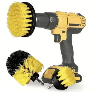 Electric Drill Brush Attachment Set, Drill Brush Cleaning Kit, Multi-purpose Drill Brush for Bathroom Surfaces, Grout, Floor, Tub, Shower, Tile, Kitchen and Car, Powerful Cleaning Tool