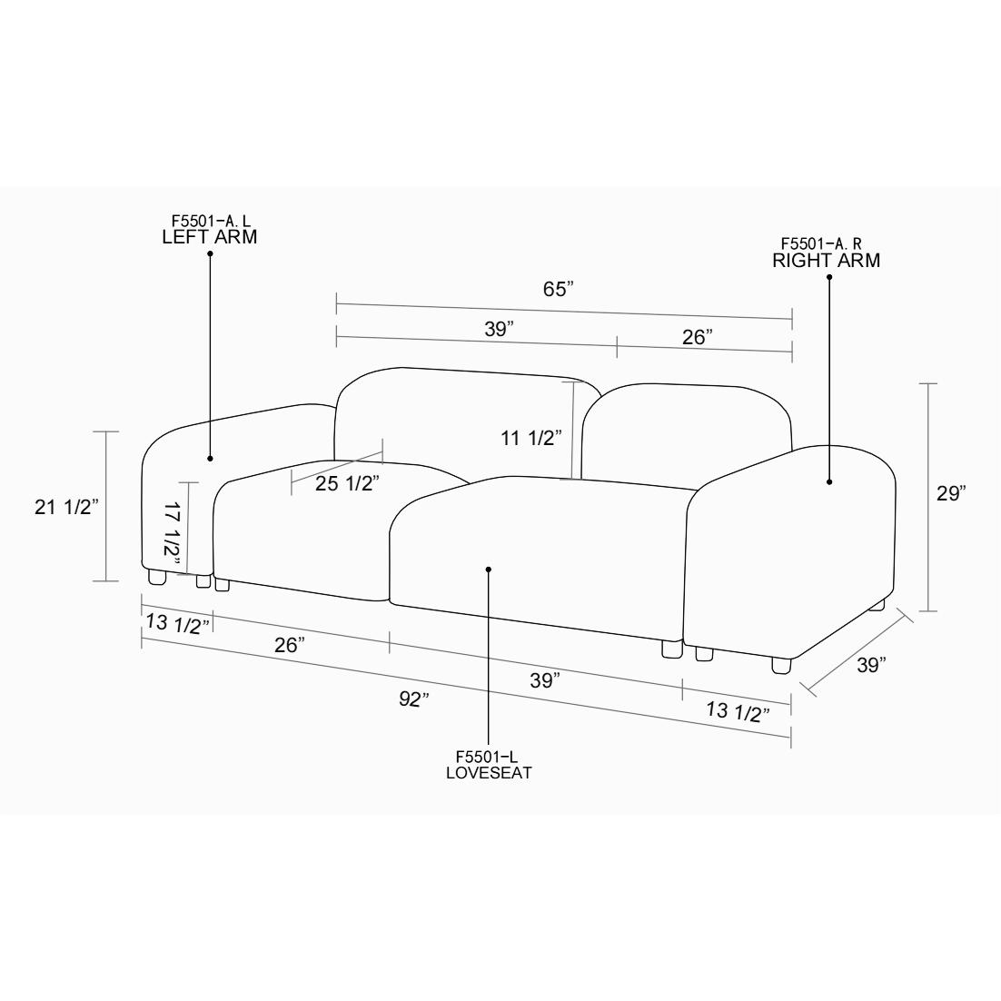 White Microfiber 2-Piece Living Room Sofa Set
