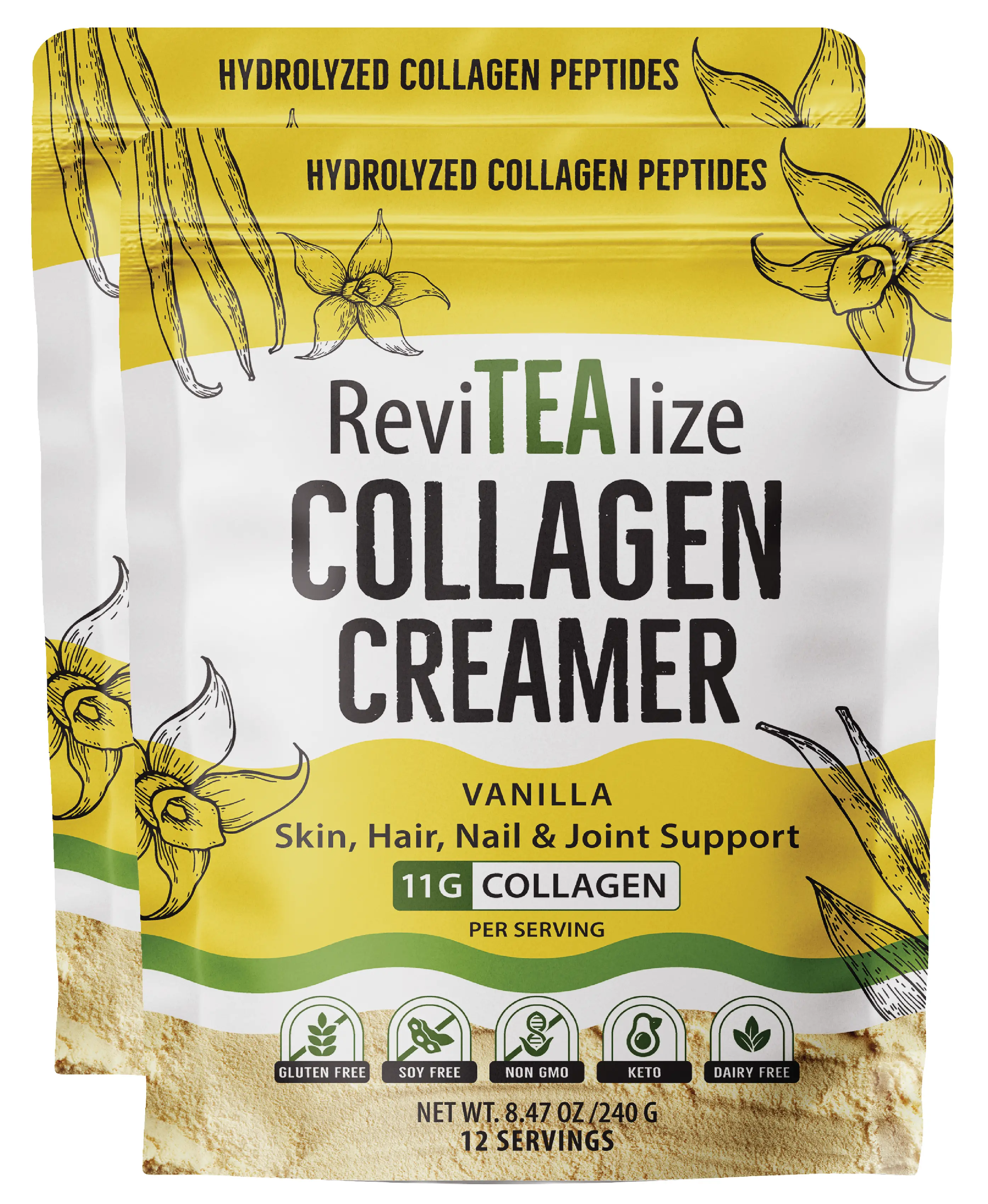 Collagen Creamer for Coffee or Tea - Vanilla - 2PACK