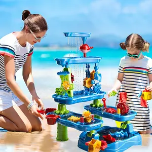 Garden,Beach, summervibes,Toddler Sand Water Table Toy,Water Activity Tables Summer Gift Toys for Outside Backyard,Summer Water Table, for Toddlers 3-5 4-7 Years Old, Fun Water Playset Outdoor Water Toys for Backyard, 5-Layer Thickened Water Play Table