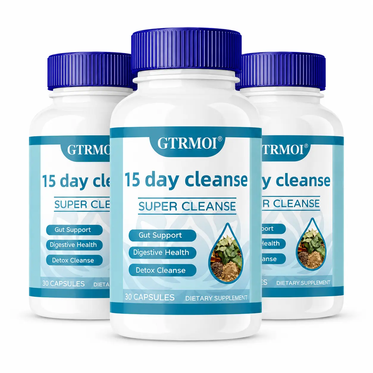 GTRMOI 15-Day Organic Herbal Plant Digestive Nutritional Supplement Capsules - Caffeine-Free Digestive Aid, Gut Support, Gut Cleanse, Colon Cleanse Detox for Adults