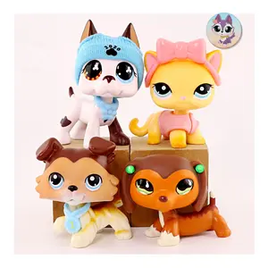 Pet Shop Miniature Cat and Dog Figure Toy compitable with Mini Pet Shop Collectable Toyset Soft Stuffed Dinosaur