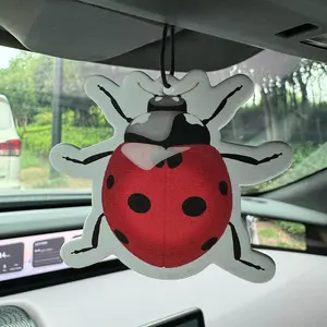 Ladybug Car Air Freshener, Car Fragrance, Good Luck Symbol, Natural Material, Long-Lasting Scent 90 Days, Alcohol-Free, Sun Resistant, Unisex Gift, Car Accessory