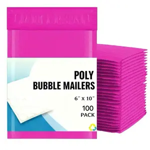 #0 6x10 ( 6x9 ) Poly Bubble Padded Envelopes Mailers Shipping Bag Pink 100 PCS