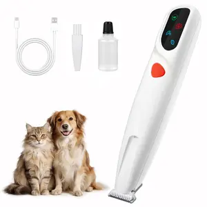 Potaroma Pet Grooming Trimmer, Electric Waterproof Dog & Cat Micro Precision Hair Shaver Kit for Paws Eyes Ears Face Buttocks – 18mm Ceramic Blade, LED Light, Two-Speed Control, USB Rechargeable