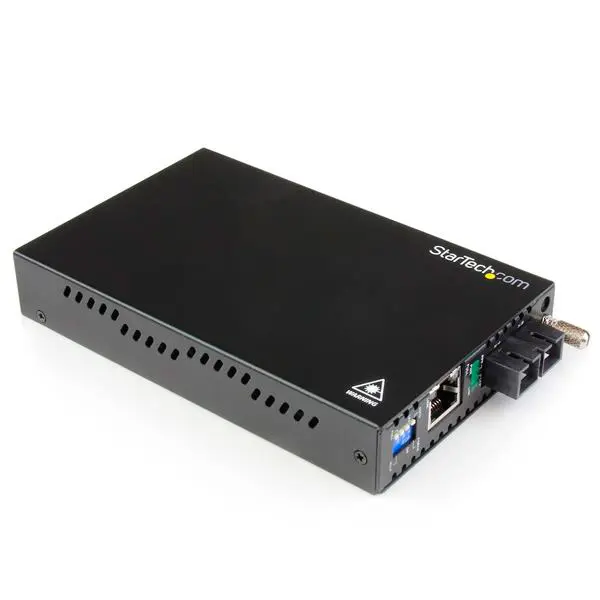 StarTech ST-ET91000SM402 Cost-Effective Fiber Media Converter - 1000 Mbps Gigabit, Single Mode, SC Interface, 40 km Range, 115-230V AC Powered, Link Loss Monitoring, Advanced Features, 21.2 oz, 0.8 in, 3.7 in, 6.3 In 160 Mm), 115-230 Ac, Cost-Effective So