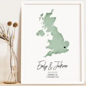 Destination Wedding Map Prints