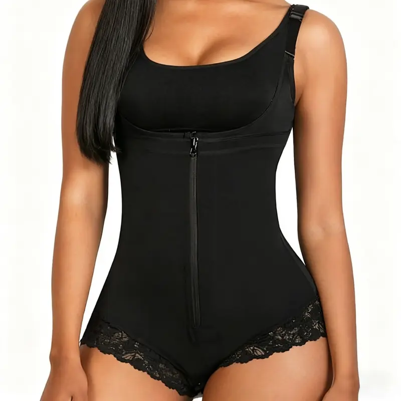 Eomenie fajas Colombianas Shapewear for Women Postpartum Tummy Control Bodysuit Butt Lifter Shaper with Zipper Crotch High Compression Full Body Shaper Black  Friday Christmas