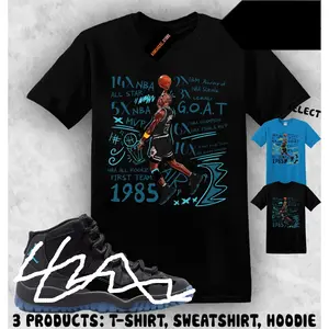 Shirt Match AJ 11 Gamma Blue 2025 Sneaker Matching Tee MJ 23 Accolades T-Shirt for Men – Funny, Breathable & Comfy Tropical Outfit, Perfect Gift for Him on Birthday, Mother’s Day, Father’s Day, Christmas & Summer Vacation