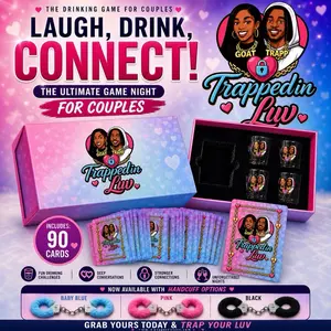 Trapped in Luv Card Game - 90 Cards for Couples with Handcuff Options - Fun Drinking Challenges & Deep Conversations - Ultimate Game Night