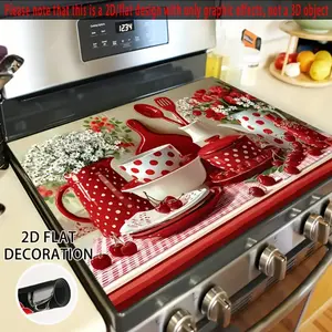 Polka Dot Rubber Stove Protector, Heat Resistant, Non-Slip, Water Absorbent, Easy Clean, Oven Pad, Refrigerator Pad, Kitchen Counter Cover