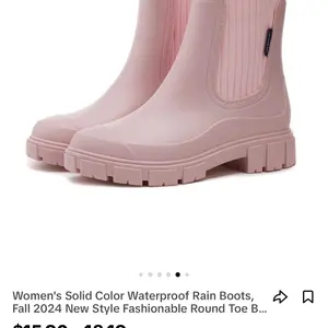 Women's Solid Color Waterproof Rain Boots, Fall 2024 New Style Fashionable Round Toe B... frye campus boots fry campus boots winter inuikii