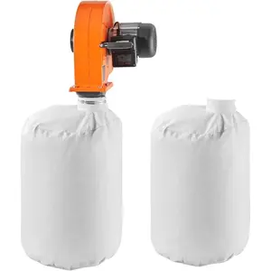 VEVOR Dust Collector, 1550 CFM 2.5 Micron Vortex Cone Dust Collectors, 3.0HP Sawdust Collection System with Two 35-Gallon Dusts Collector Bags Two 42-Gallon Filter Bags, 3400 RPM, Non-Woven FabricVEVOR Super Brand Day