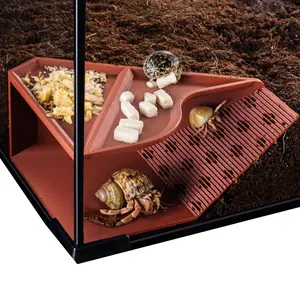 Hermit Crab Cave Habitat with Climbing Tunnel, Hermit Crab Tank Accessories and Climbing Toys, Pet Crab Habitat Decor Tray (Up to 2.4 Inches)