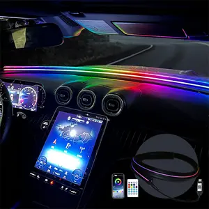 1.3M/1.5M USB App RGB Car Windshield Ambient Lights LED Interior Light Bar Car Wrap-Around Dashboard Sealing strip RGB Symphony Atmosphere Lamp